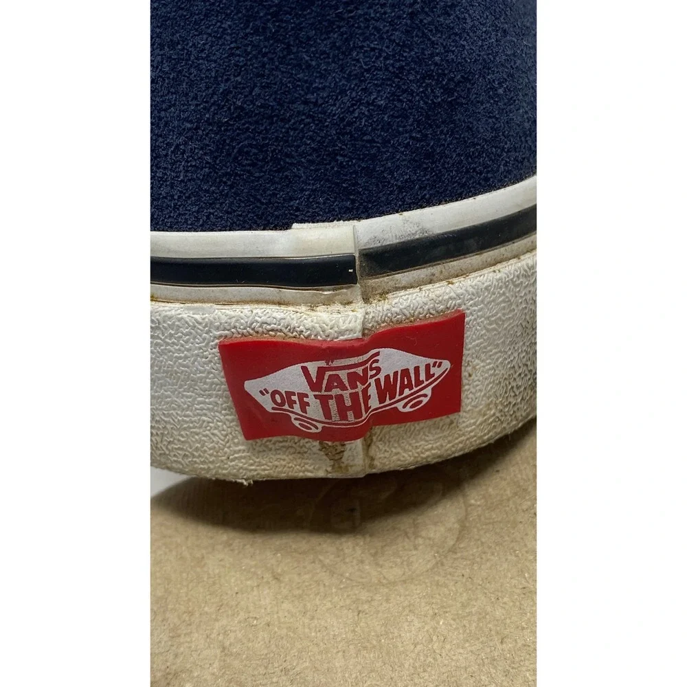 Vans Classic Slip On Navy Blue Suede Checkerboard Sneakers Mens 10 507452
